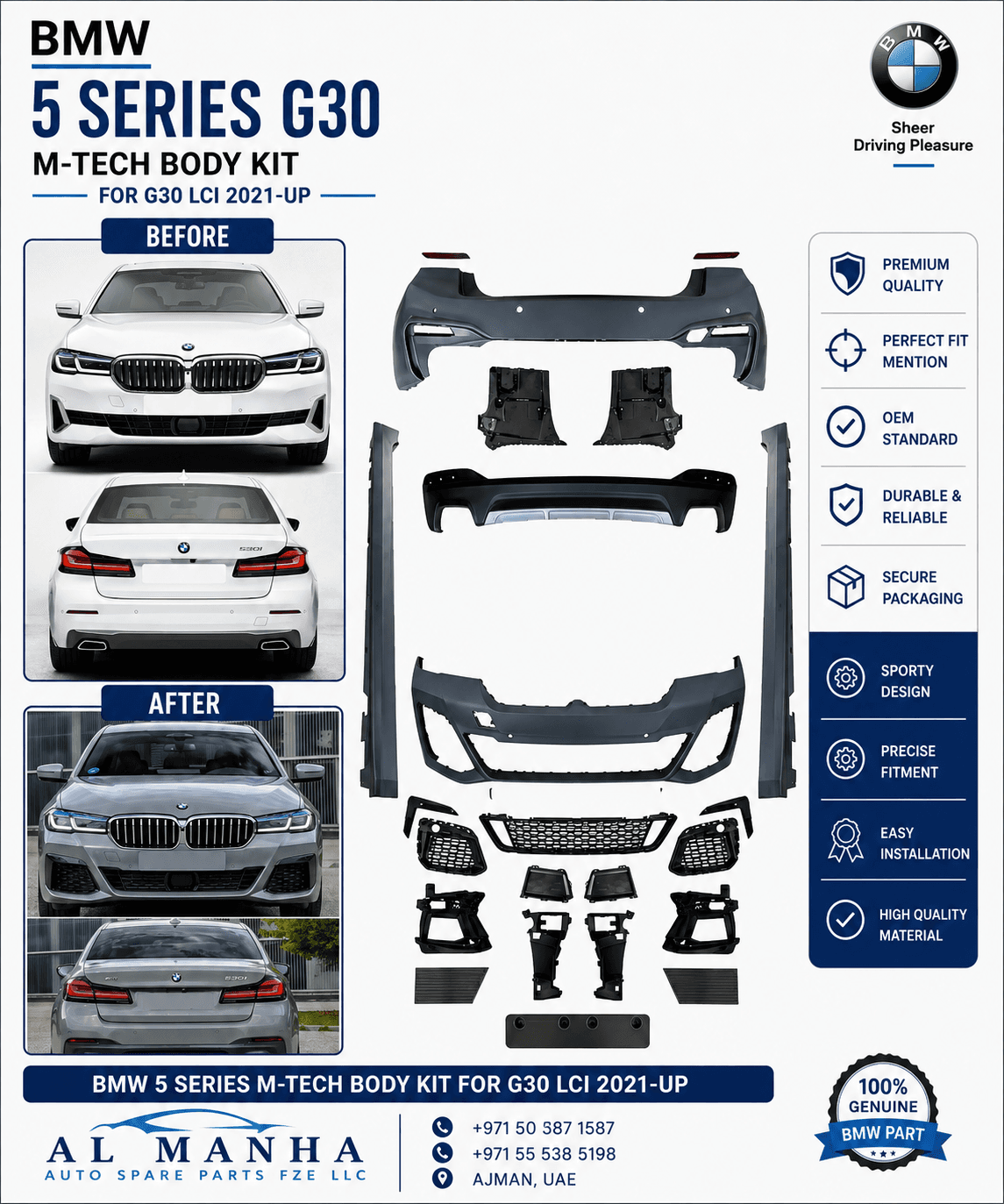BMW 5 SERIES M-TECH BODY KIT FOR G30 LCI 2021-UP