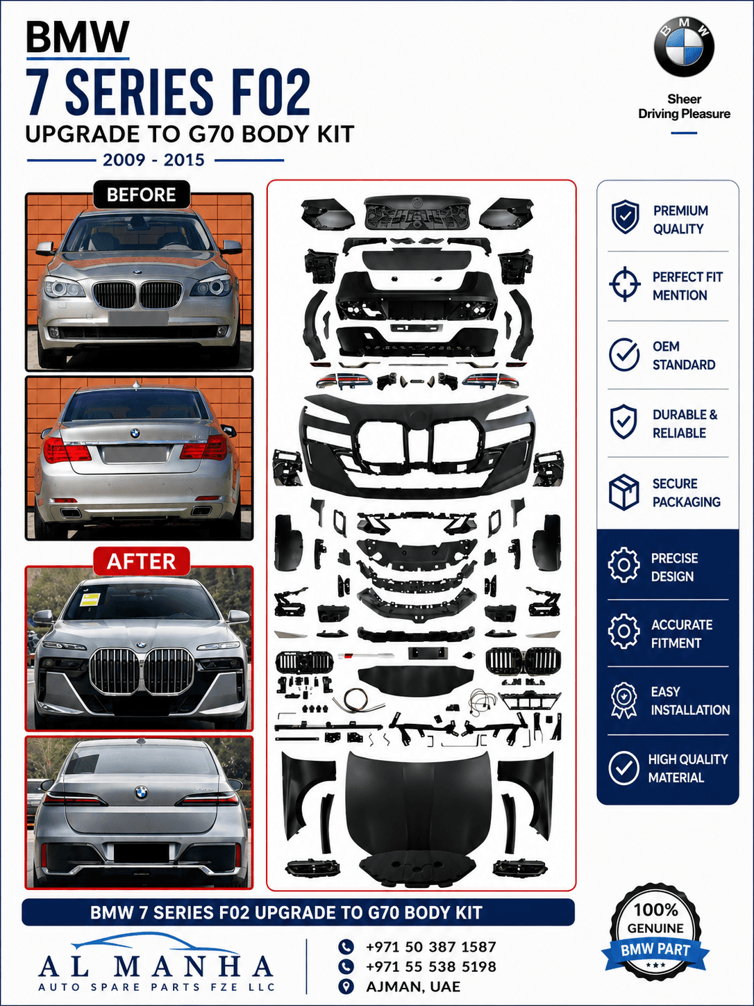 BMW 7 SERIES FO2 UPGRADE TO G70 BODY KIT