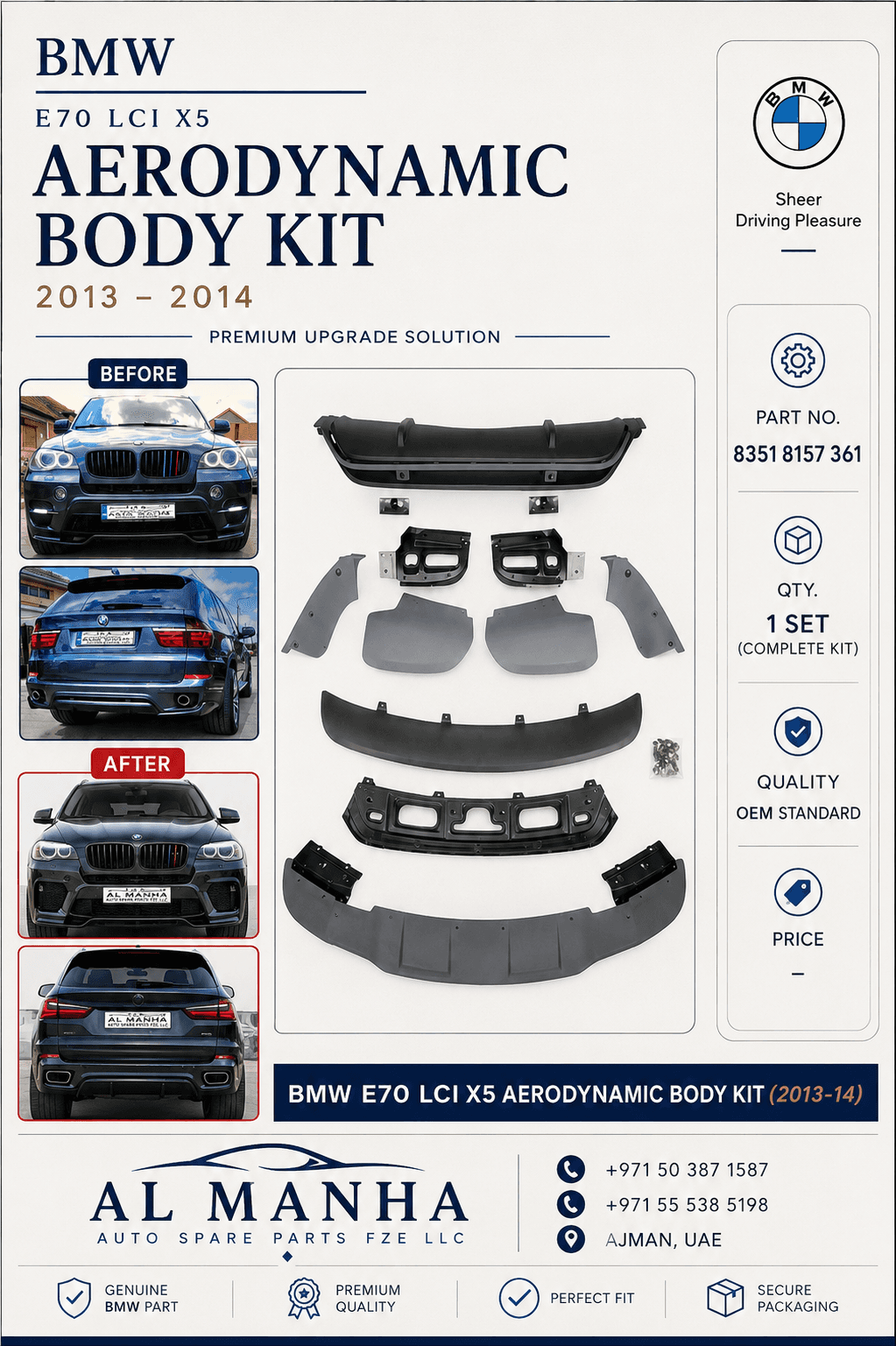 BMW E70 LCI X5 AERODYNAMIC BODY KIT (2013-14)