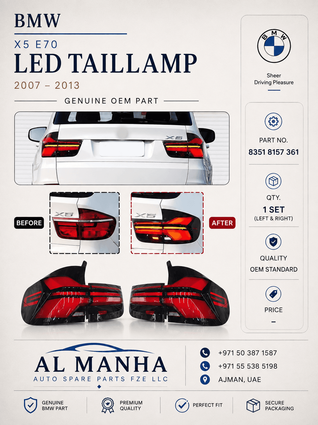 BMW X5 E70 LED TAILLAMP (2007-2013)