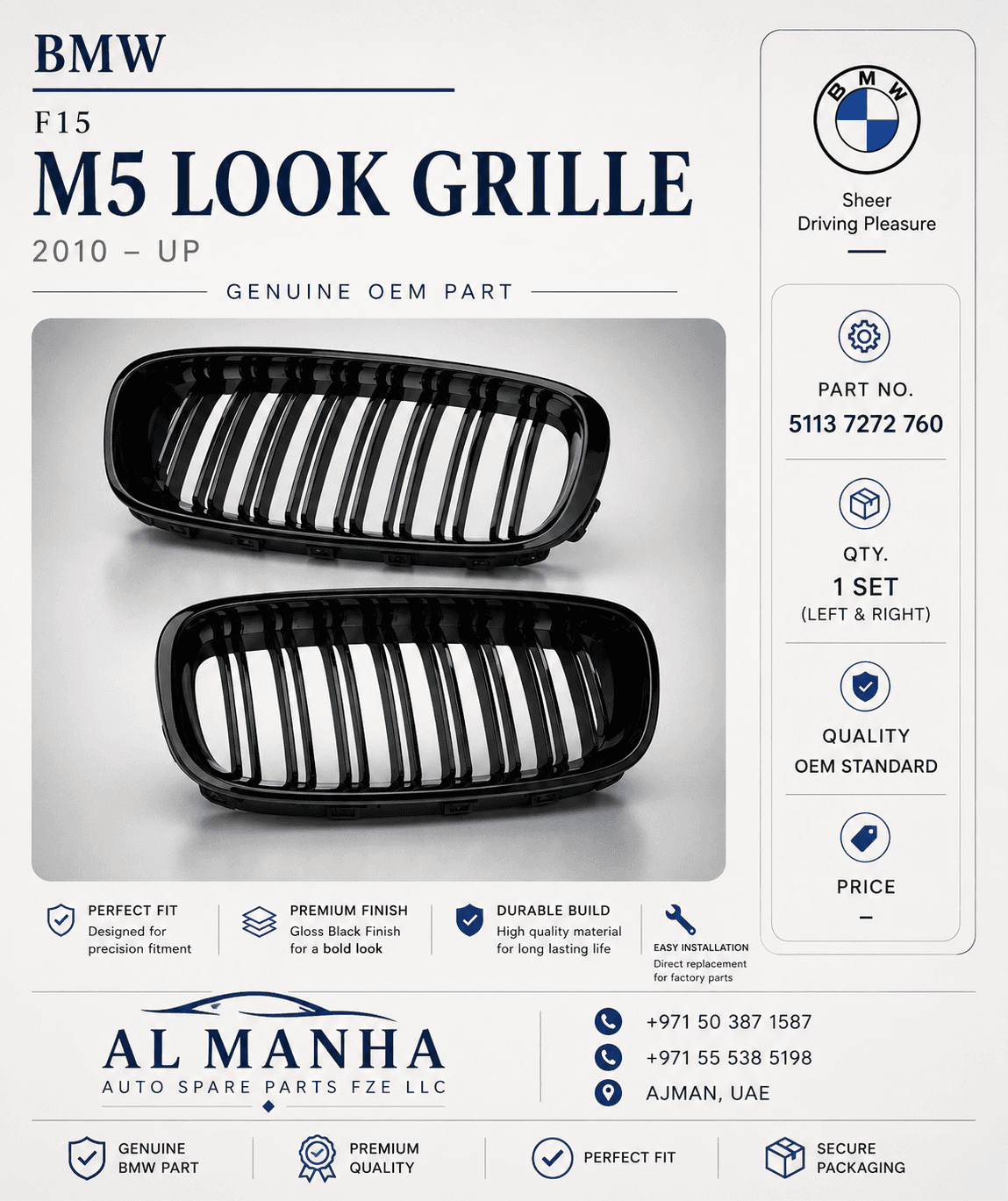 BMW F15 M5 LOOK GRILLE(2010-UP)