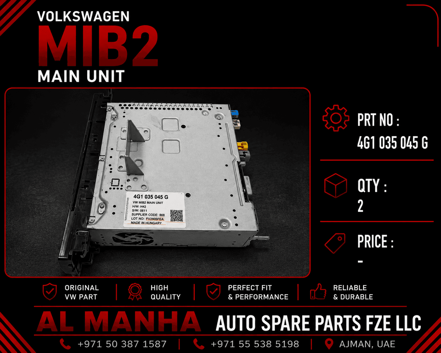 VOLKSWAGEN MIB2 MAIN UNIT