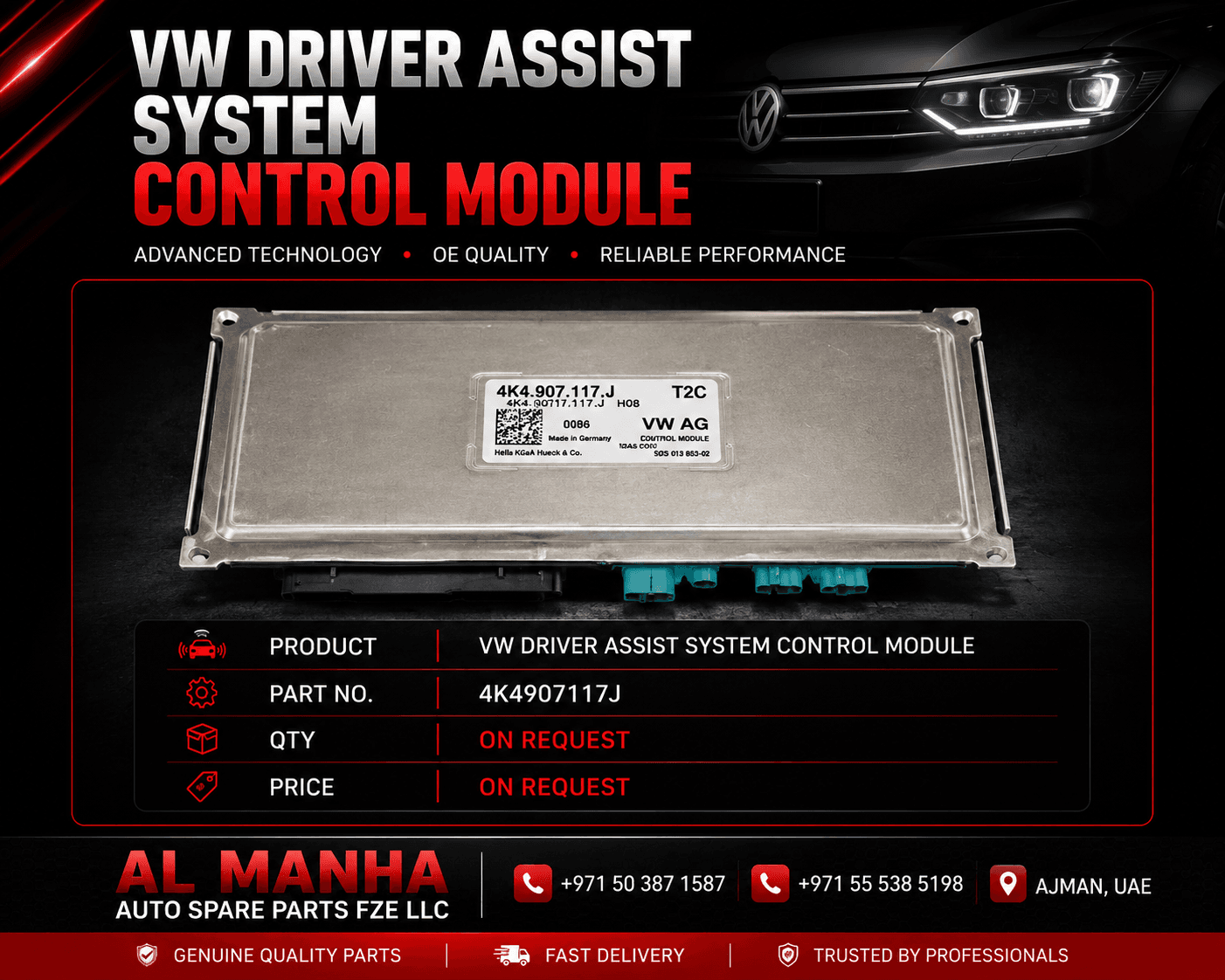 VW DRIVER ASSIST SYSTEM CONTROL MODULE