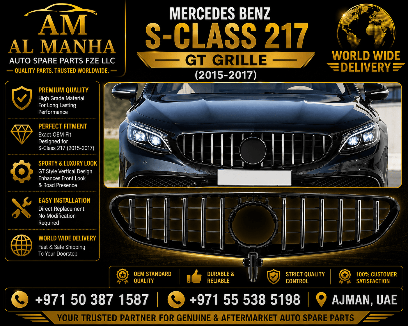 MERCEDES BENZ S-CLASS 217 GT GRILLE (2015-2017) - Mercedes-Benz S-Class