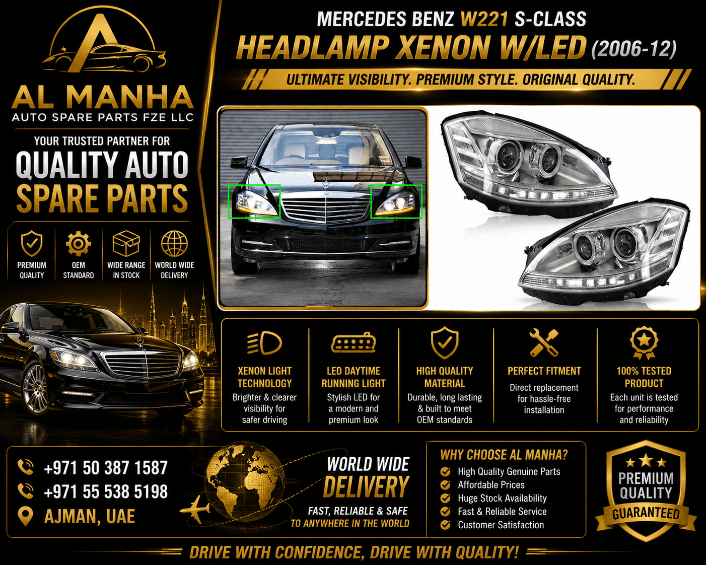 MERCEDES BENZ W221 S-CLASS HEADLAMP XENON W_LED(2006-12) - Mercedes-Benz S-Class