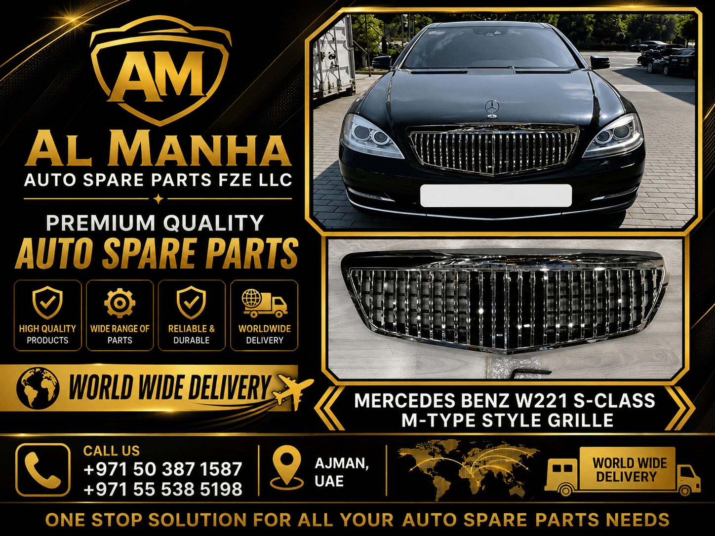 MERCEDES BENZ W221 S-CLASS M-TYPE STYE GRILLE - Mercedes-Benz S-Class