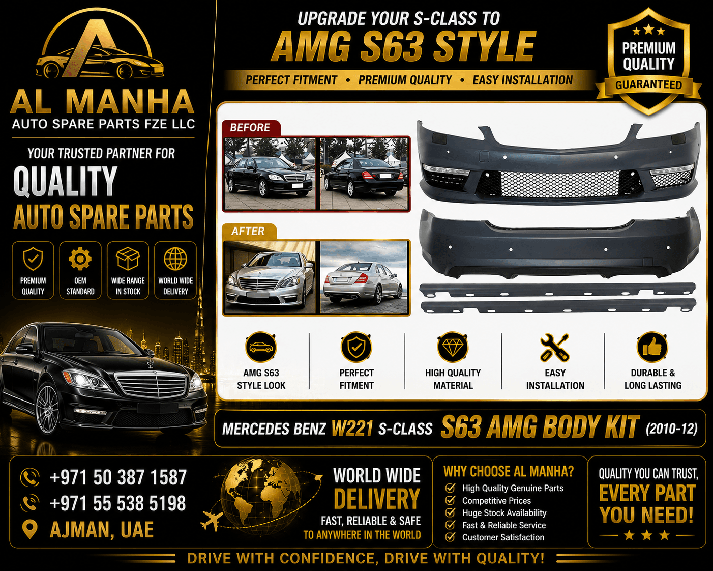 MERCEDES BENZ W221 S-CLASS S63 AMG BODY KIT(2010-12) - Mercedes-Benz S-Class