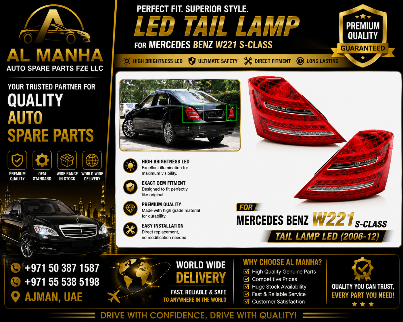 MERCEDES BENZ W221 S-CLASS TAIL LAMP LED(2006-12) - Mercedes-Benz S-Class