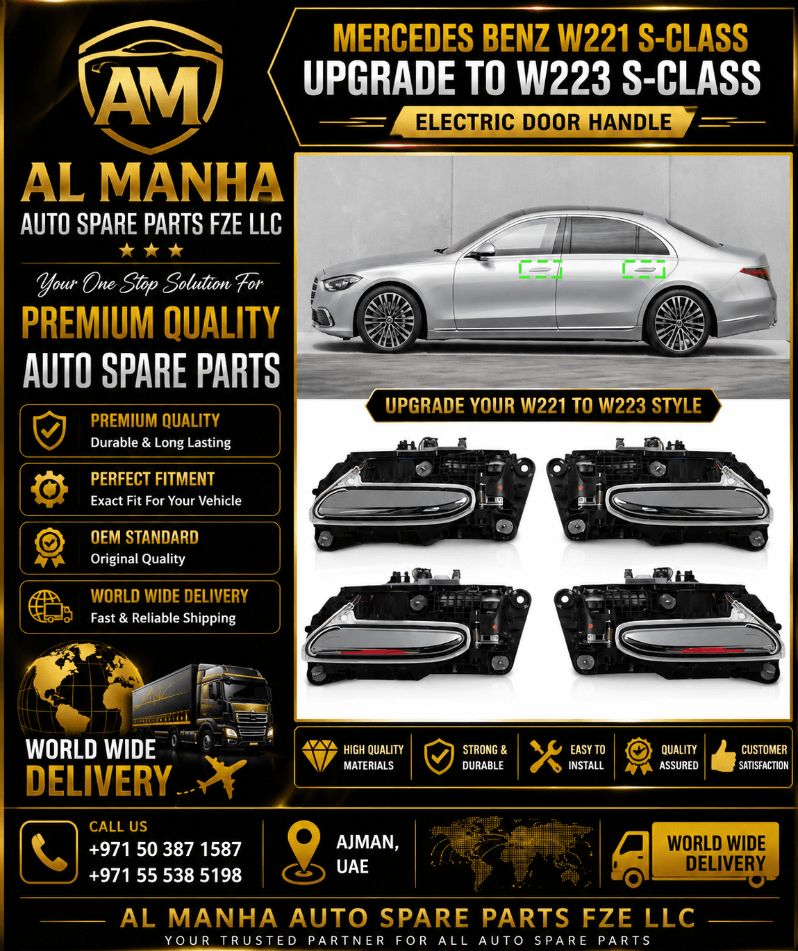 MERCEDES BENZ W221 S-CLASS UPGRADE TO W223 S-CLASS ELECTRIC DOOR HANDLE - Mercedes-Benz S-Class