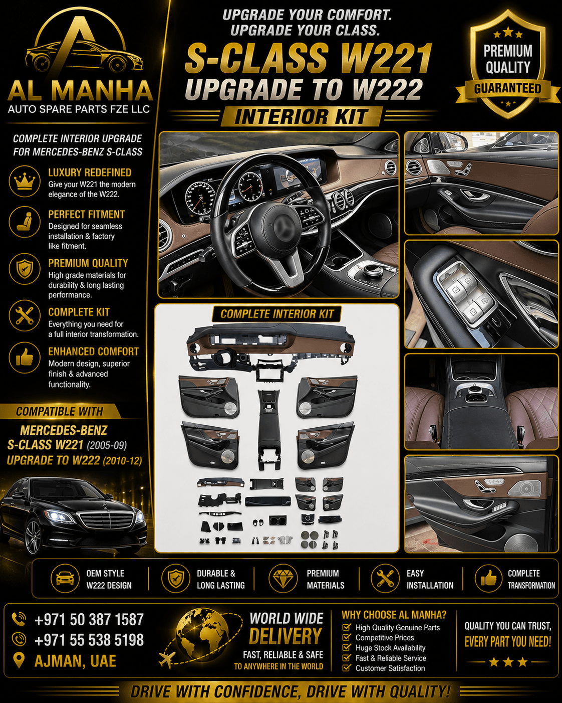 MERCEDES-BENZ S-CLASS W221 UPGRADE TO W222 INTERIOR KIT - Mercedes-Benz S-Class
