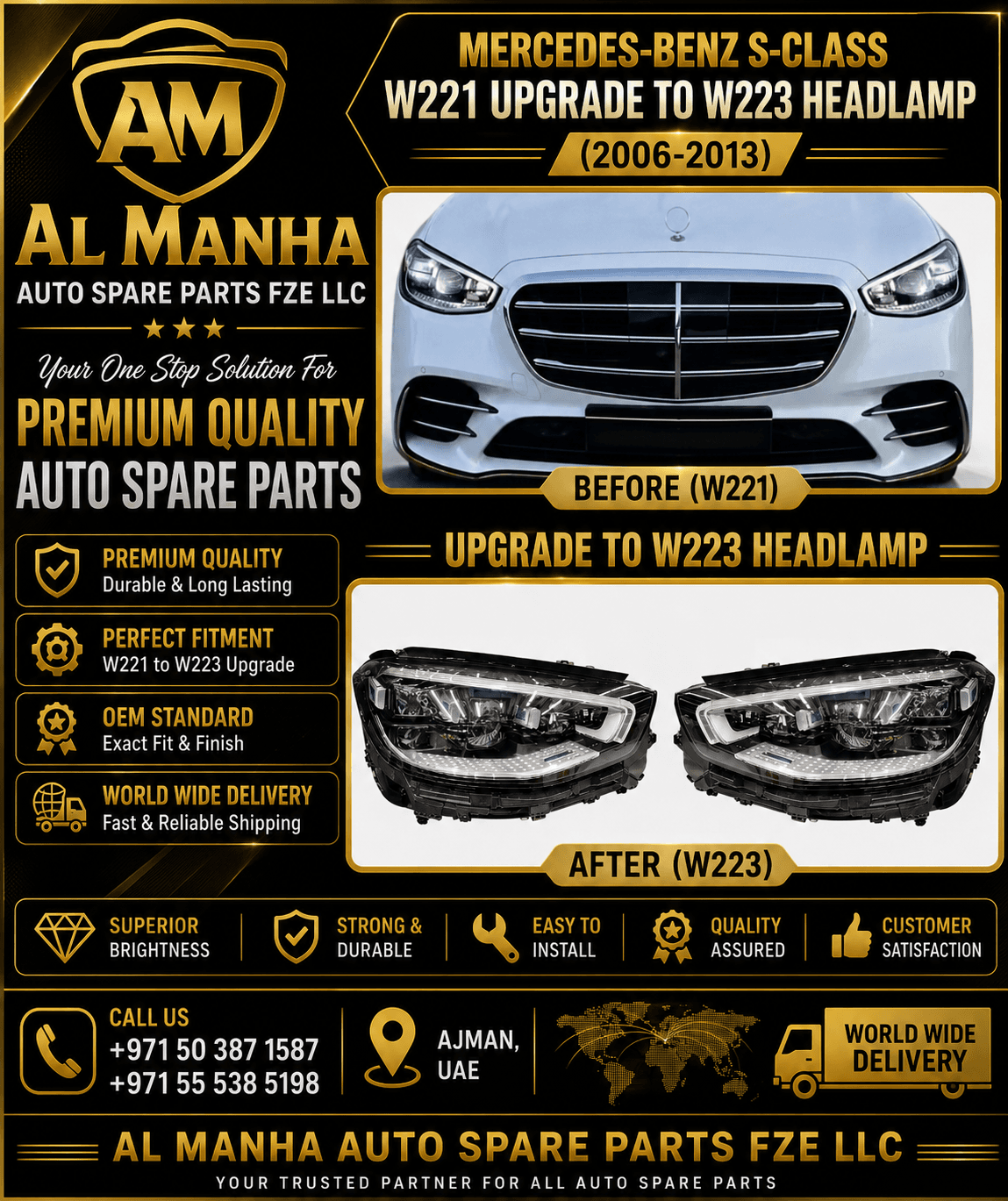 MERCEDES-BENZ S-CLASS W221 UPGRADE W223 HEADLAMP (2006-2013) - Mercedes-Benz S-Class