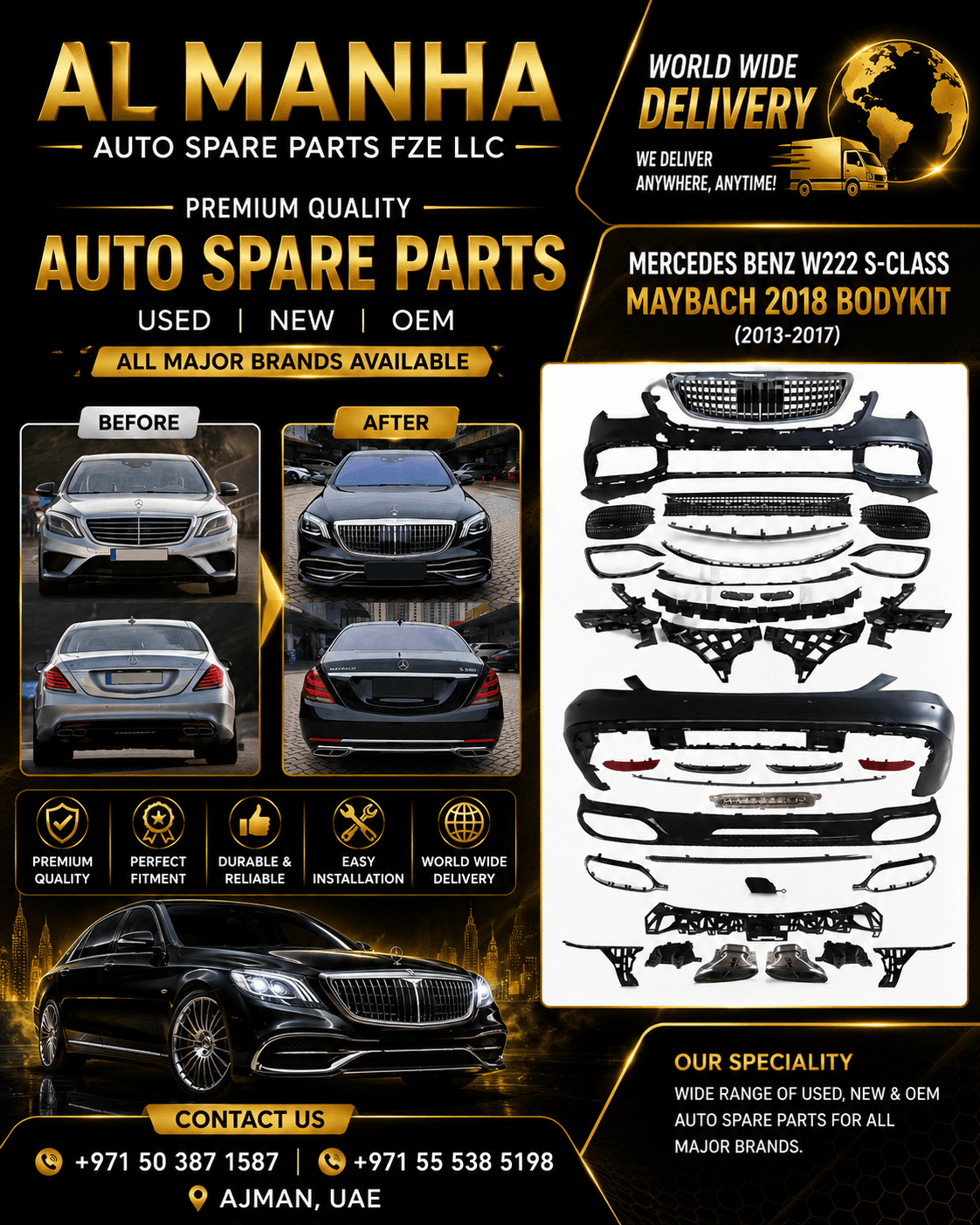 MERCEDES BENZ W222 S-CLASS MAYBACH 2018 BODYKIT BODYKIT (2013-2017)
