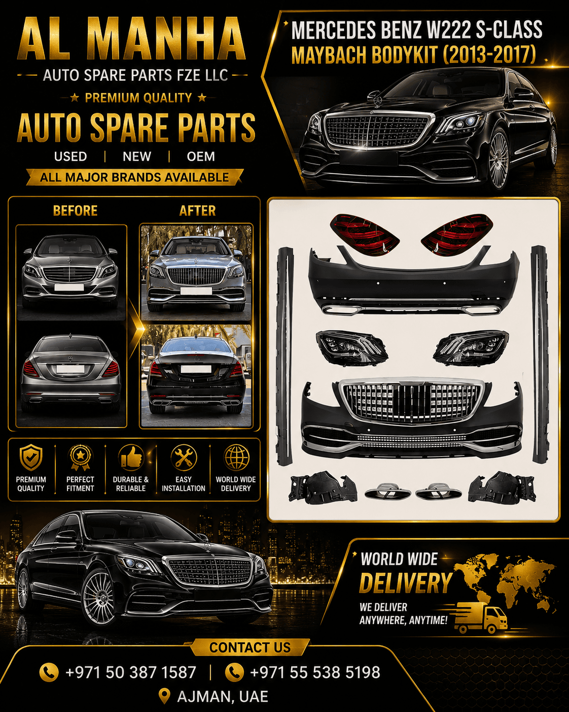 MERCEDES BENZ W222 S-CLASS MAYBACH BODYKIT (2013-2017) - Mercedes-Benz S-Class